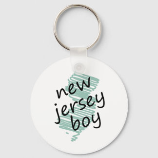 New Jersey Boy on Child's New Jersey Map Drawing Keychain
