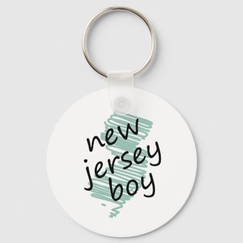 New Jersey Boy on Childs New Jersey Map Drawing Keychain