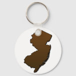 New Jersey Brown Outline Keychain
