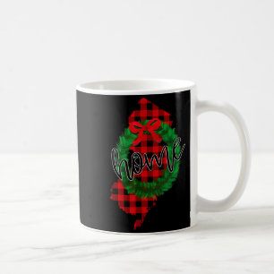 New Jersey Buffalo Plaid Christmas Home Wreath Ret Coffee Mug
