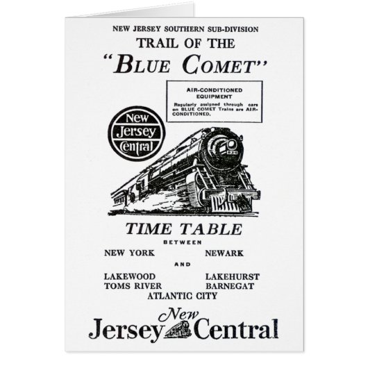 New Jersey Central Blue Comet Train Cards (Front)