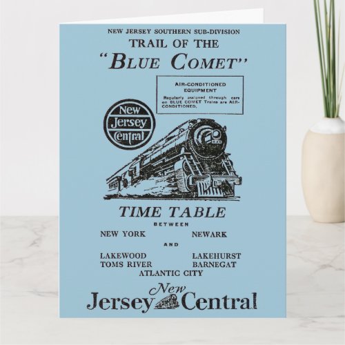 New Jersey Central Blue Comet Train Greeting Card