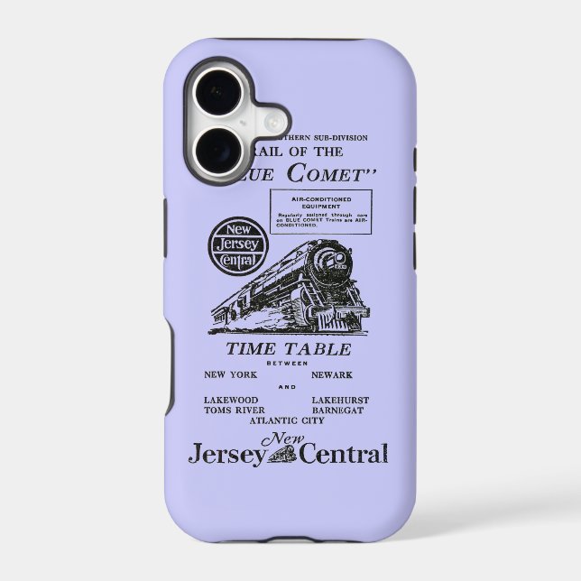 New Jersey Central Blue Comet Train Iphone Case (Back)