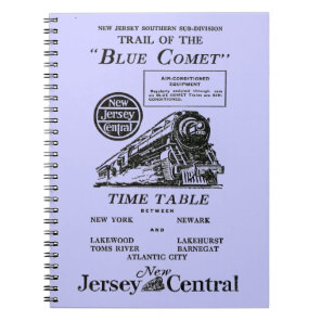 New Jersey Central Blue Comet Train Notebook