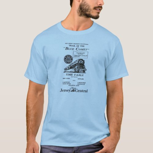 New Jersey Central Blue Comet Train T_Shirt