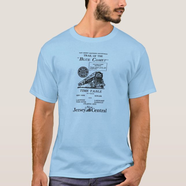 New Jersey Central Blue Comet Train T-Shirt (Front)