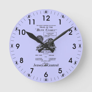 New Jersey Central Blue Comet Train Wall Clock