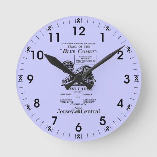 New Jersey Central Blue Comet Train Wall Clock