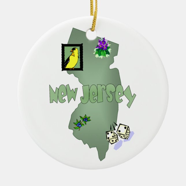 New Jersey Christmas Tree Ornament (Front)