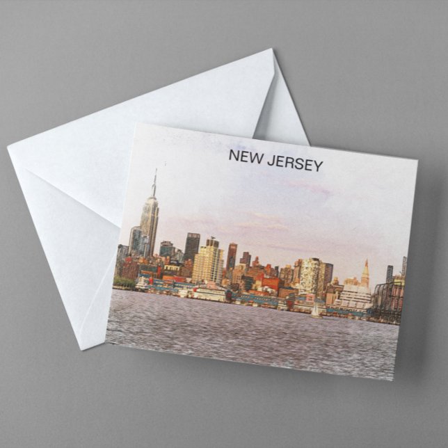 New Jersey Cityscape Panorama View Postcard (vintage new jersey cityscape postcard)
