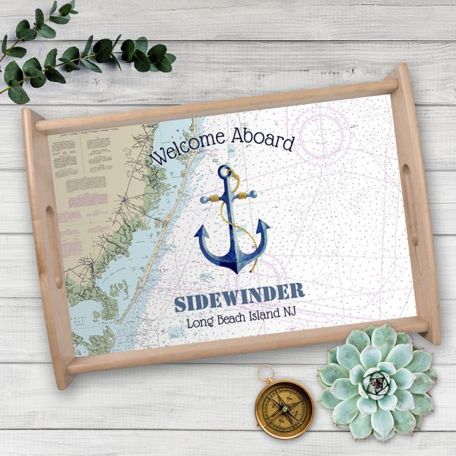 New Jersey Coast Authentic Nautical Welcome Aboard Serving Tray (Creator Uploaded)
