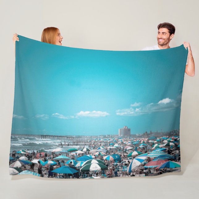 New Jersey Coastal Beach Art Fleece Blanket (In Situ)