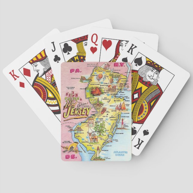 New Jersey Colorful Map Playing Cards (Back)