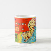 New Jersey Colorful Vintage Map Mug