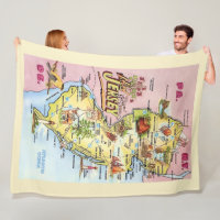 New Jersey Colorfully Illustrated Postcard Throw