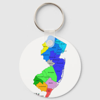 New Jersey Counties in Color Keychain