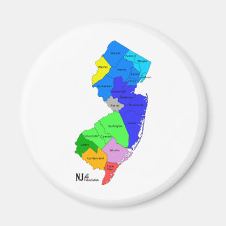 New Jersey Counties in Color Magnet