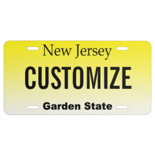 New Jersey Customized Vanity License Plate