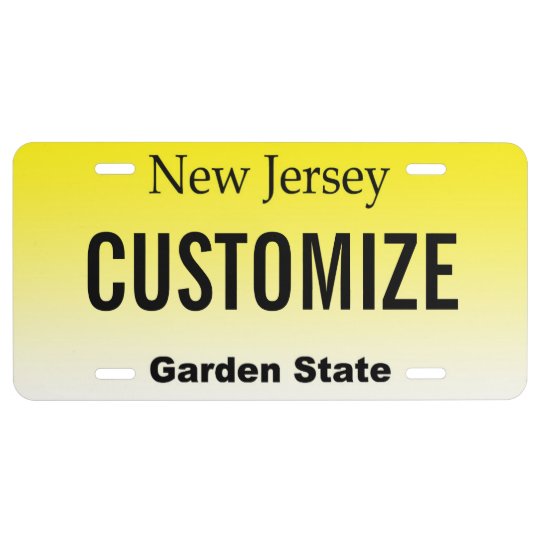 New Jersey Customized Vanity License Plate