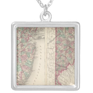 New Jersey, Delaware, and Maryland Silver Plated Necklace