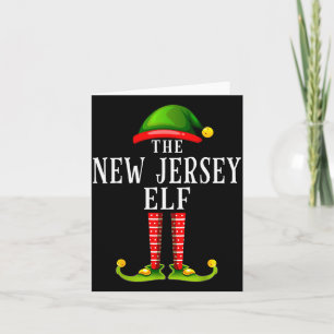 New Jersey Elf Christmas Matching Family Group Pjs Card