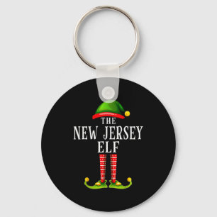 New Jersey Elf Christmas Matching Family Group Pjs Keychain