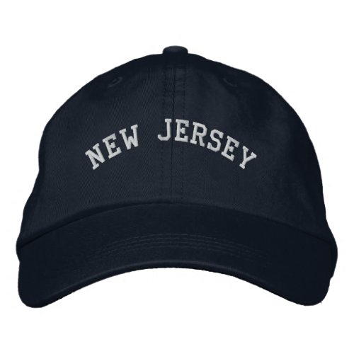 New Jersey Embroidered Basic Cap Navy Blue