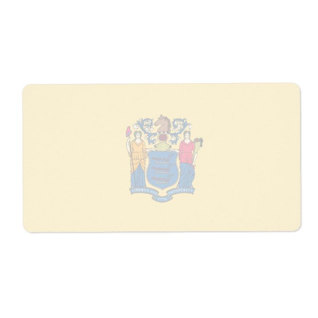 New Jersey Faint Flag Shipping Label (Front)
