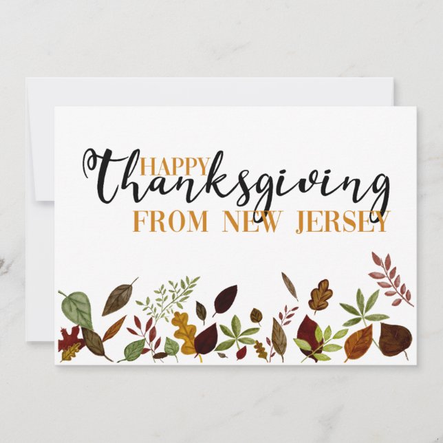New Jersey Fall Foliage Thanksgiving Card (Front)
