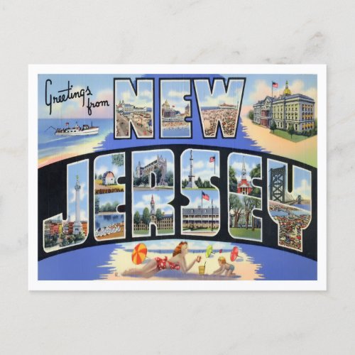 New Jersey Falls Big Letters Postcard