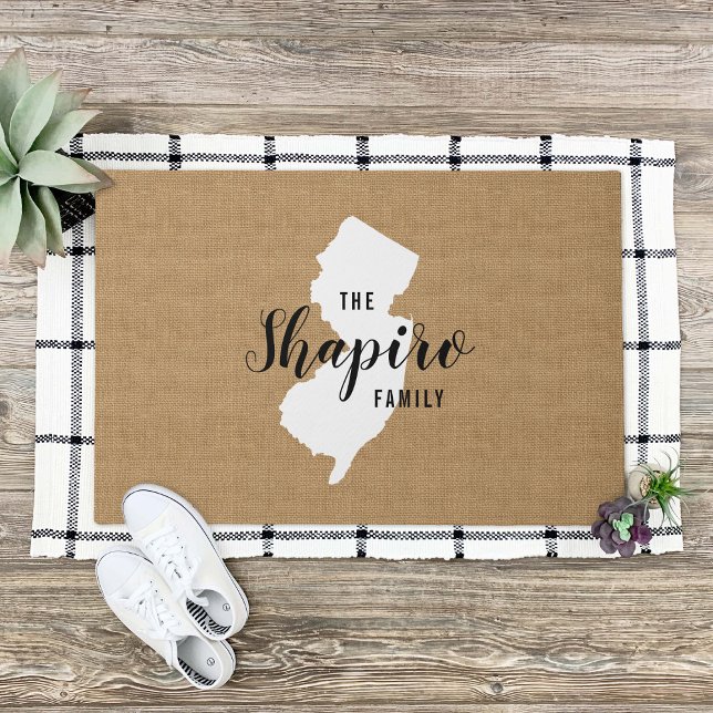 New Jersey Family Monogram State Doormat (Creator Uploaded)