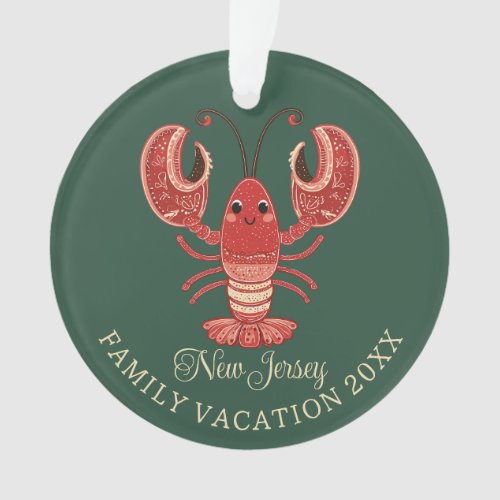 New Jersey Family Vacation Keepsake Lobster Ornament