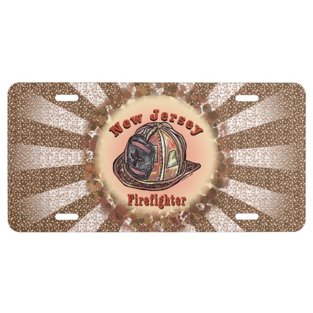 New Jersey Firefighter  License Plate (Front)