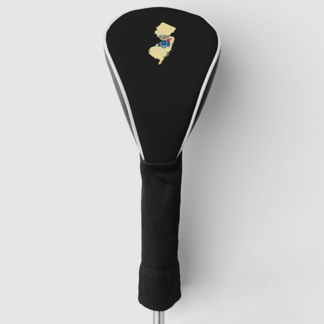 New Jersey flag and map Golf Head Cover (Front)