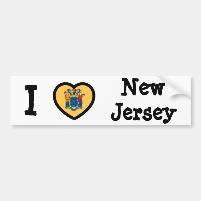 New Jersey Flag Bumper Sticker (Front)