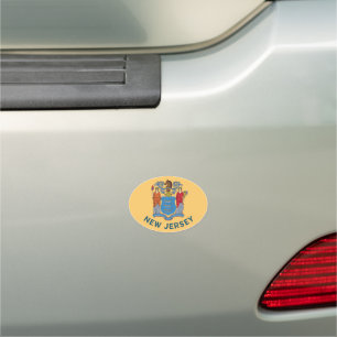 New Jersey Flag Car Magnet