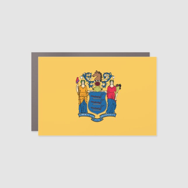 New Jersey Flag Car Magnet (Front)