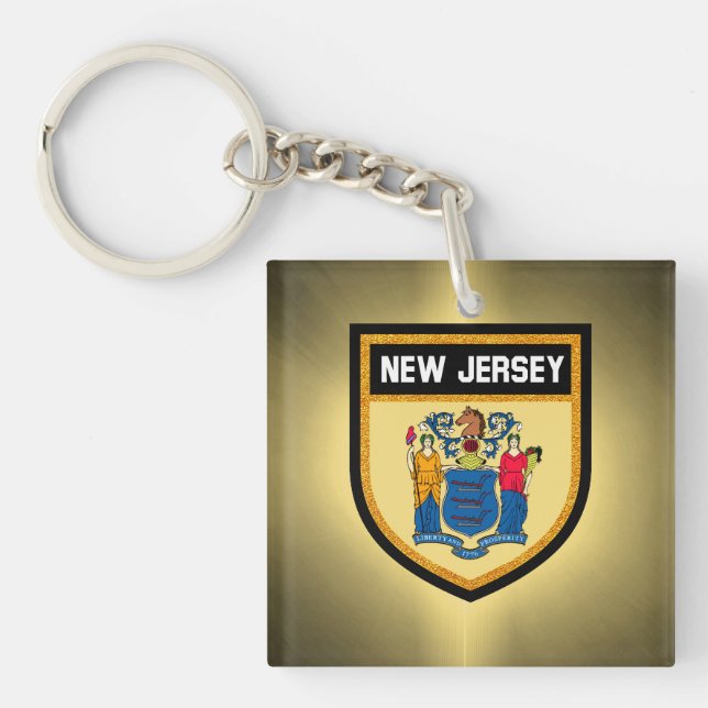 New Jersey Flag Keychain (Front)