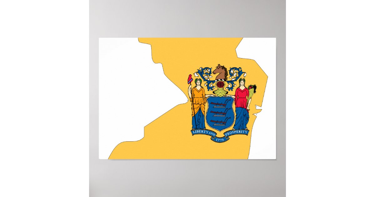 New Jersey Flag Map Poster | Zazzle