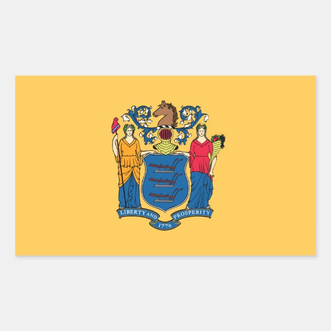 New Jersey Flag Rectangular Sticker (Front)