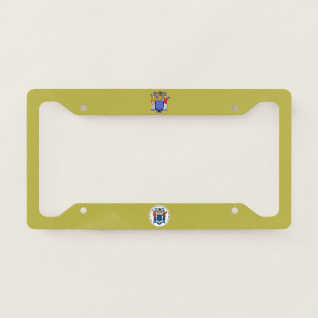 New Jersey flag-seal  License Plate Frame (Front)