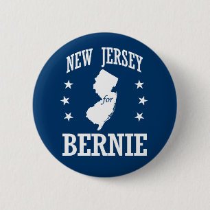NEW JERSEY FOR BERNIE SANDERS PINBACK BUTTON