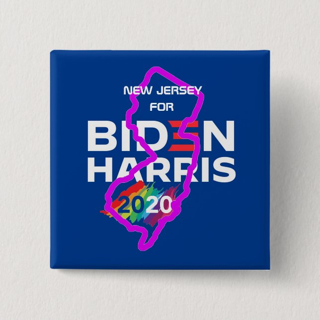 New Jersey for Biden Harris 2020 Button (Front)