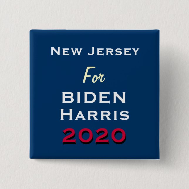 NEW JERSEY For BIDEN HARRIS 2020 Campaign Button (Front)