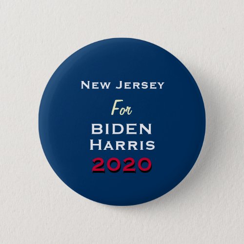 NEW JERSEY For BIDEN HARRIS 2020 Round Button
