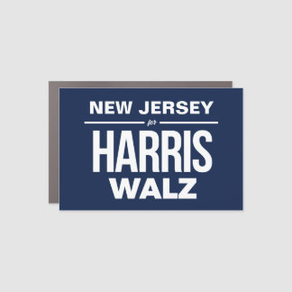 New Jersey for Harris Walz Car Magnet