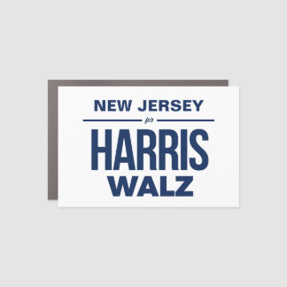 New Jersey for Harris Walz Car Magnet