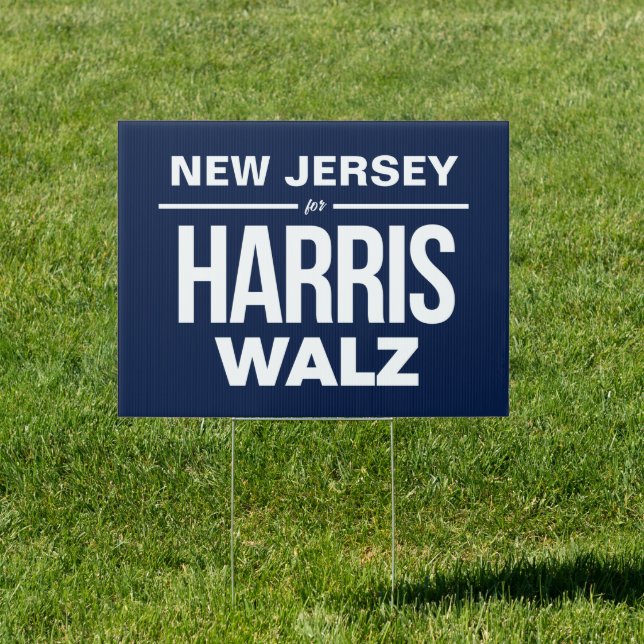 New Jersey for Harris Walz Sign (Insitu)