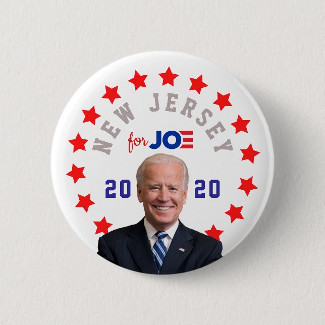 NEW JERSEY for Joe Biden Presidential Election Button (Front)