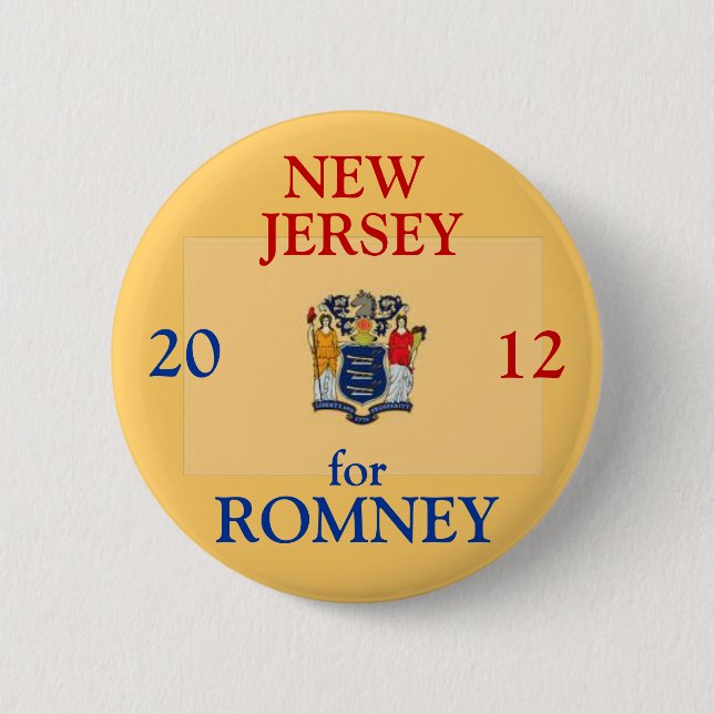 New Jersey for Romney 2012 Pinback Button (Front)
